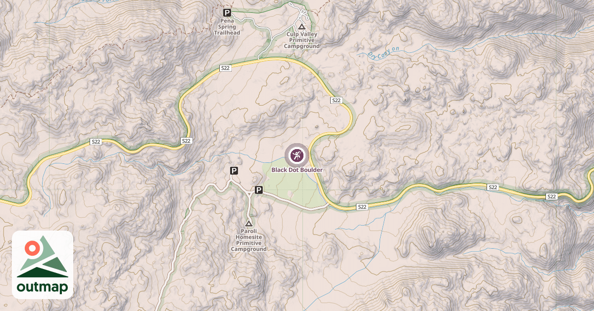 Map of Black Dot Boulder