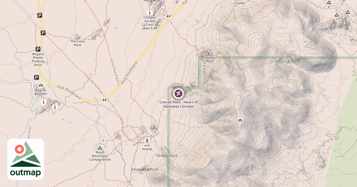Map of Conrad Rock - Heart of Darkness Corridor