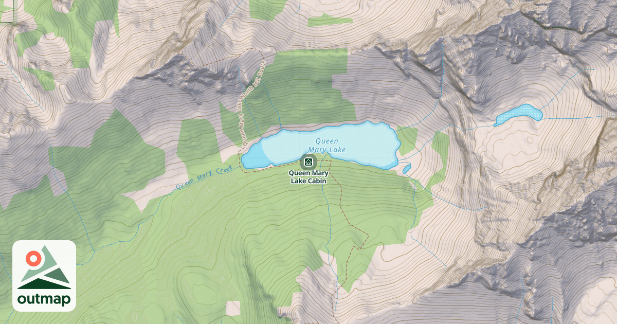 Map of Queen Mary Lake Cabin