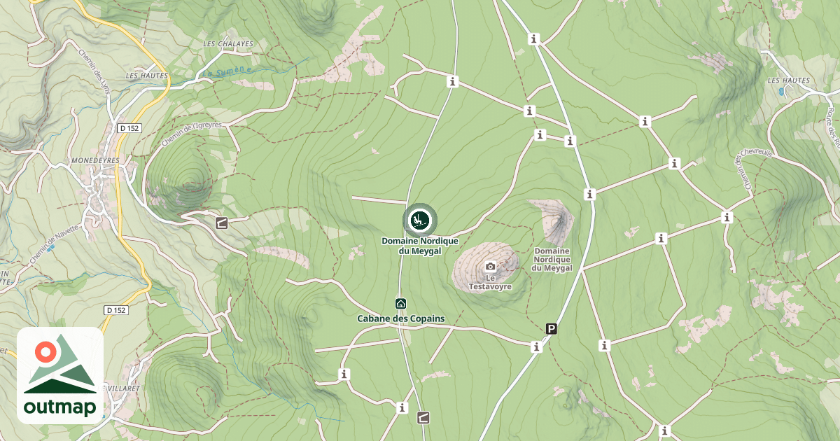 Map of Domaine Nordique du Meygal