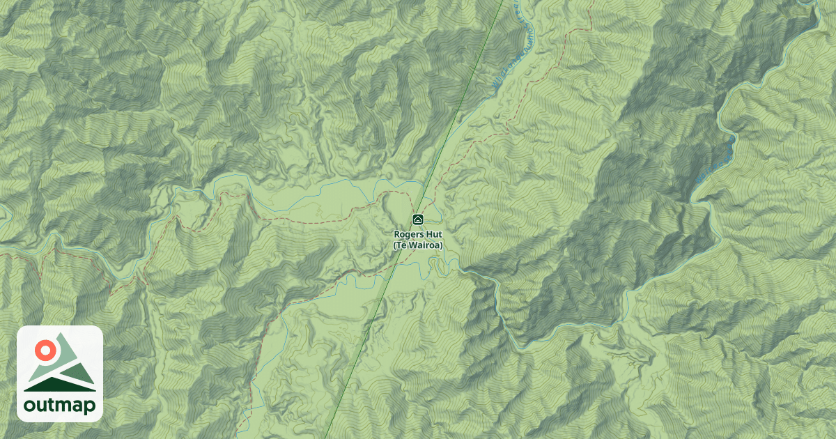 Map of Rogers Hut (Te Wairoa)