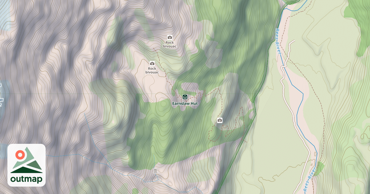 Map of Earnslaw Hut