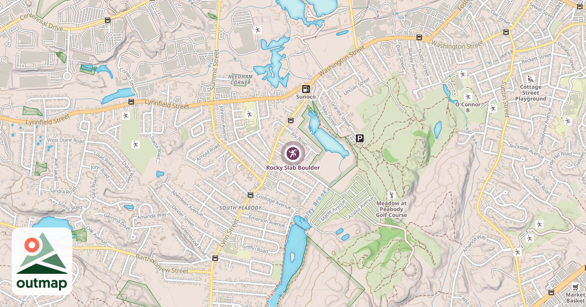 Map of Rocky Slab Boulder