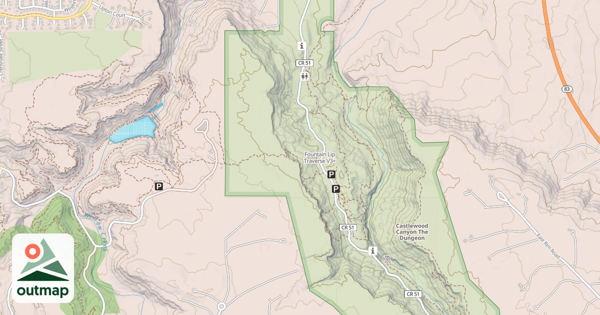 Map of Fountain Lip Traverse