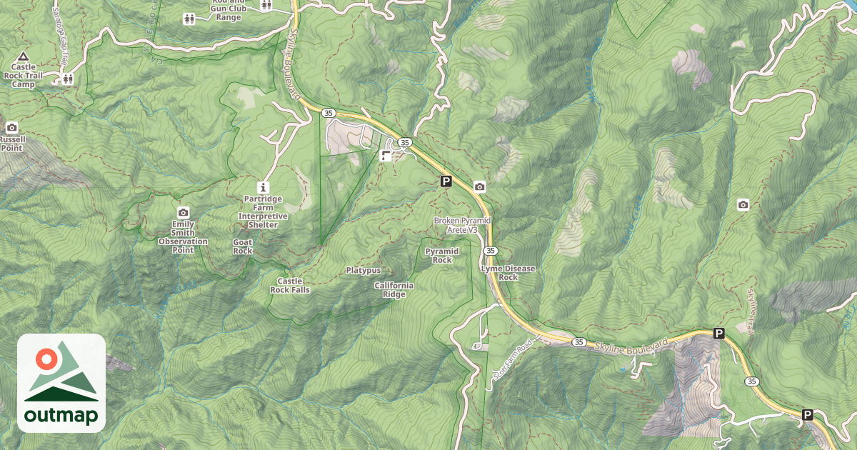 Map of Broken Pyramid Arete