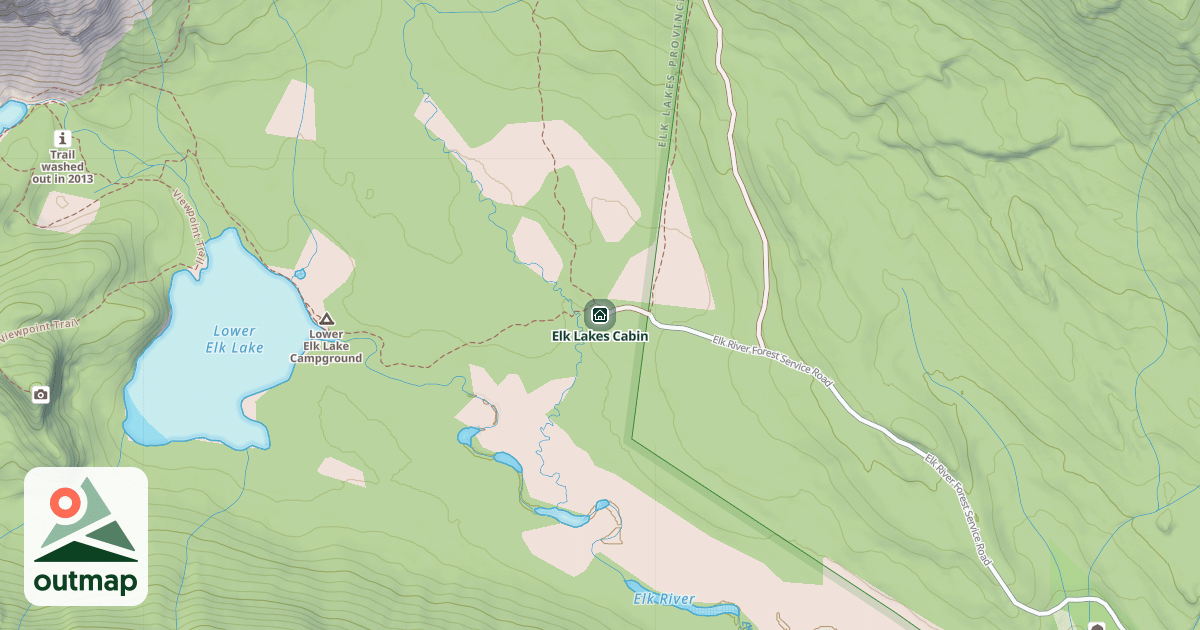 Map of Elk Lakes Cabin
