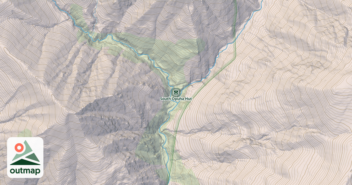 Map of South Opuha Hut