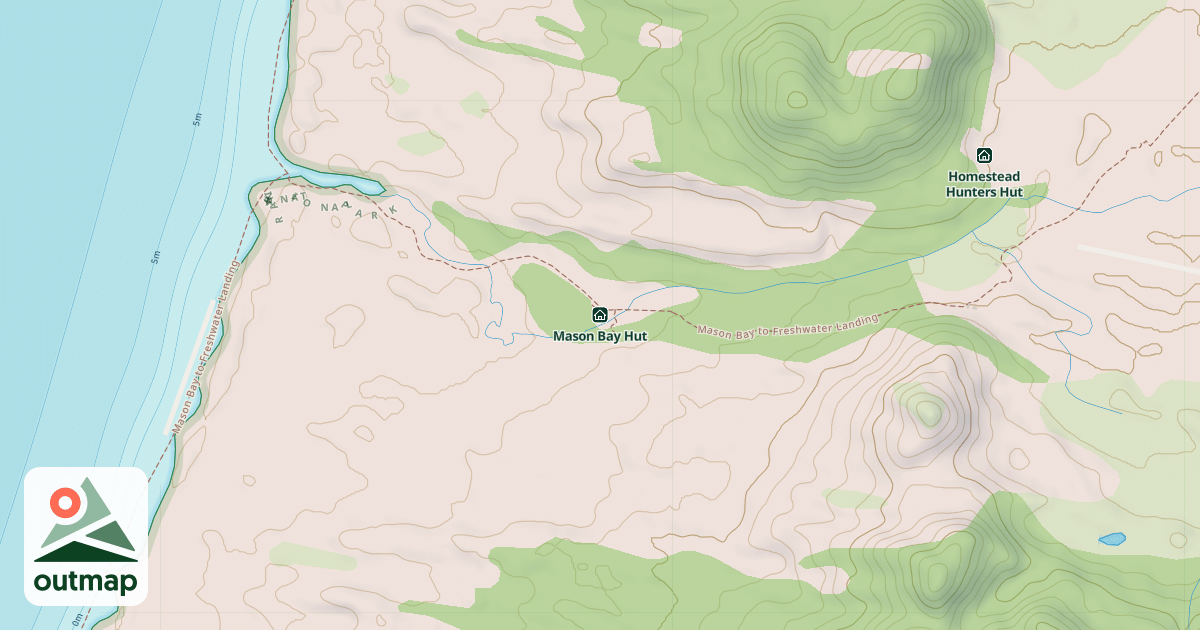 Map of Mason Bay Hut