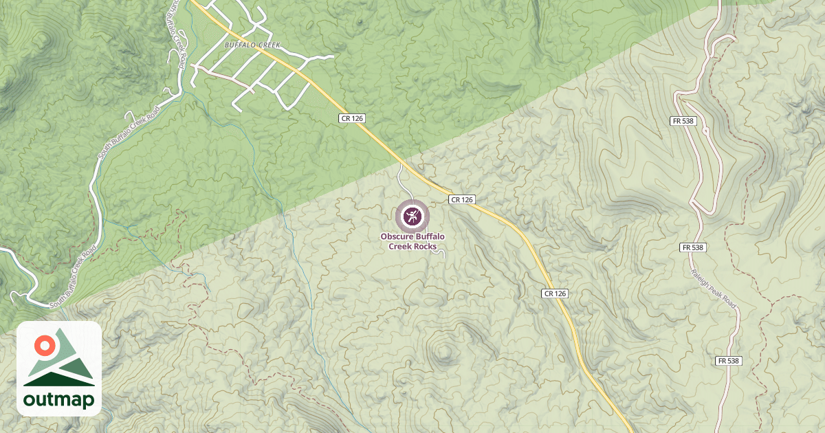 Map of Obscure Buffalo Creek Rocks