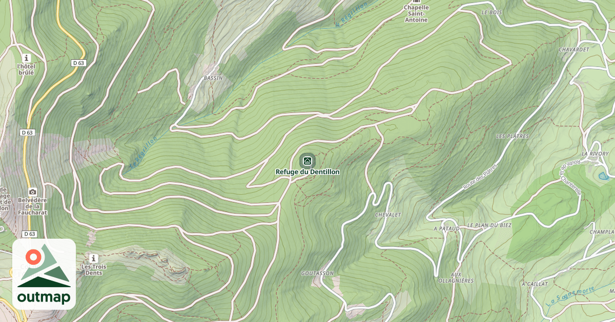 Map of Refuge du Dentillon