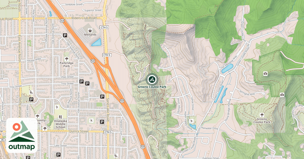 Map of Greens Coulee Park