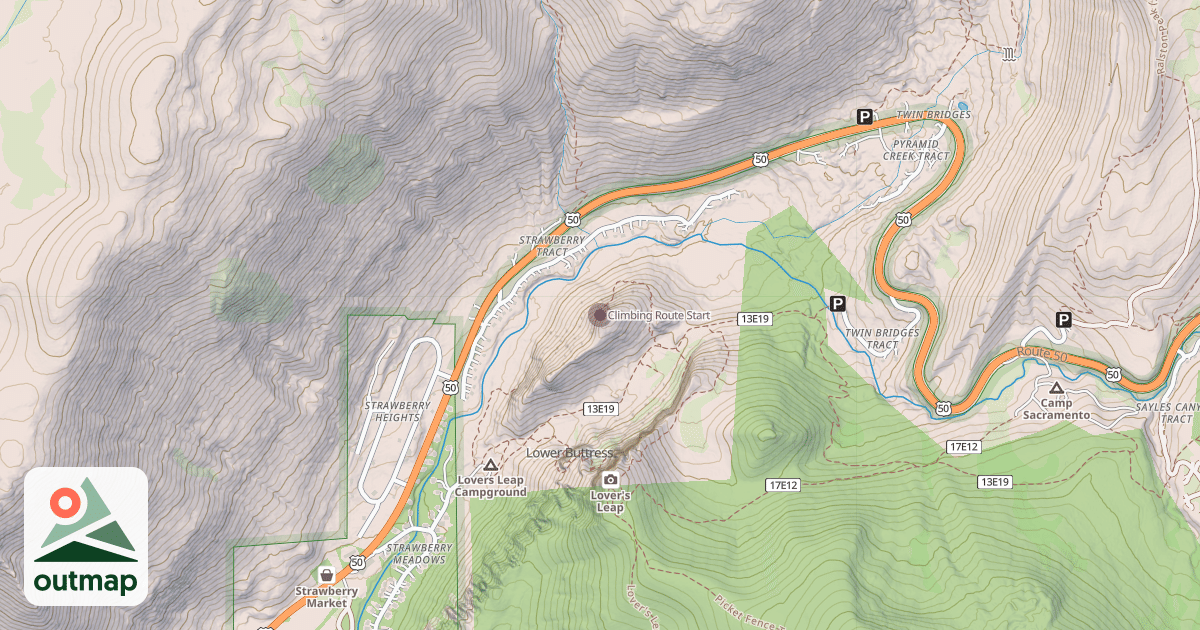 Map of Climbing Route Start