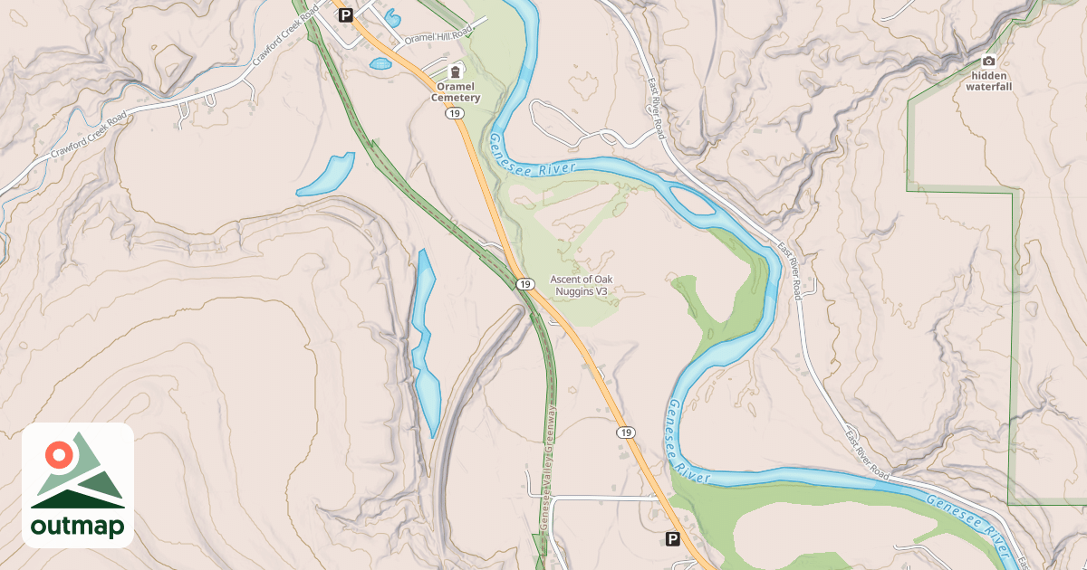 Map of Ascent of Oak Nuggins