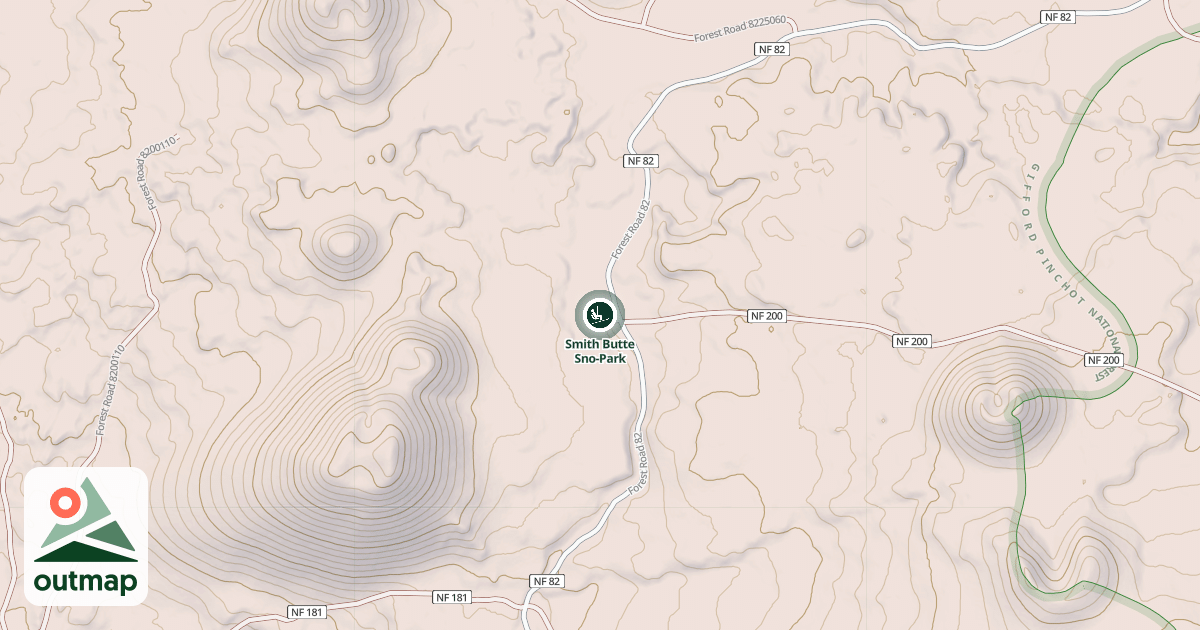 Map of Smith Butte Sno-Park