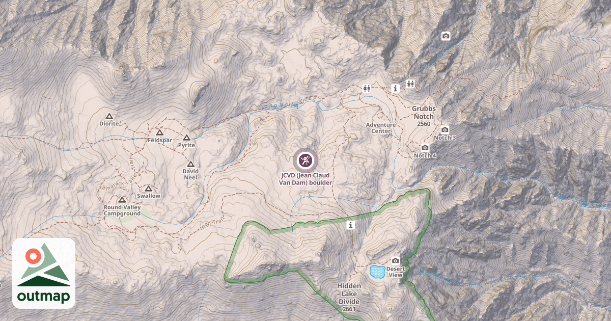 Map of JCVD (Jean Claud Van Dam) boulder