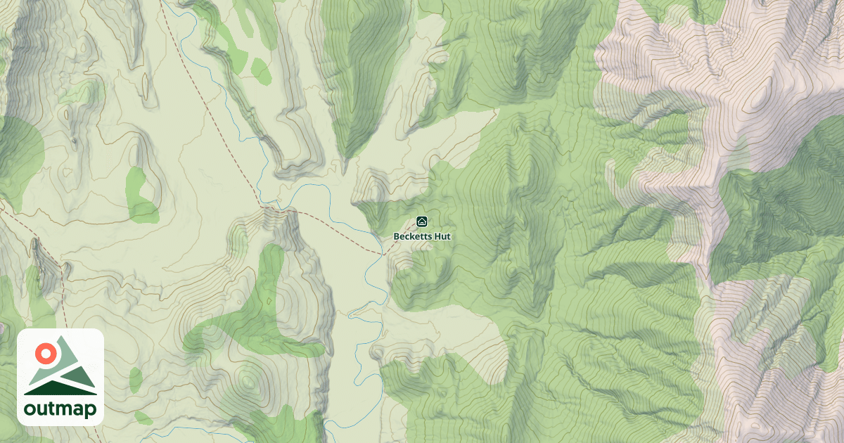 Map of Becketts Hut