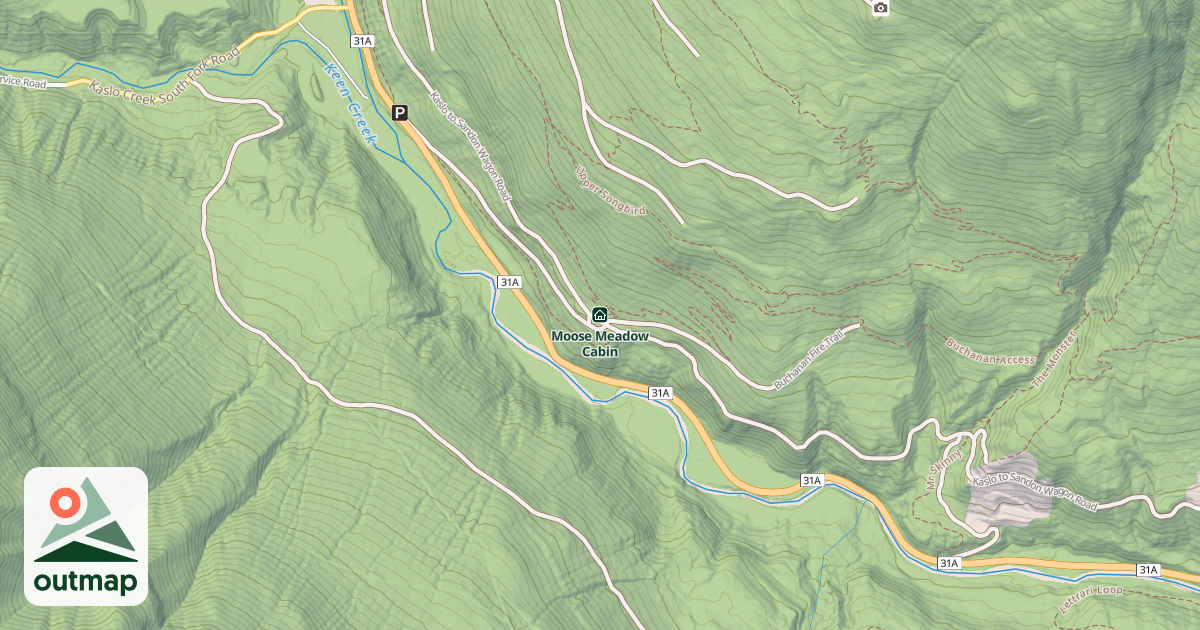Map of Moose Meadow Cabin