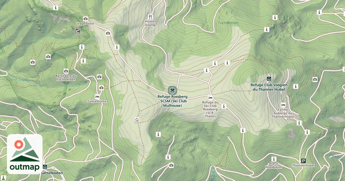 Map of Refuge Rossberg - SCSM (Ski Club Mulhouse)