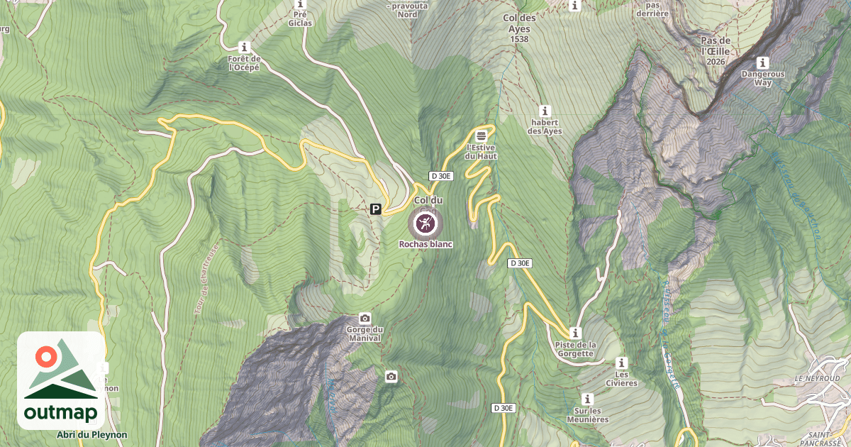 Map of Rochas blanc