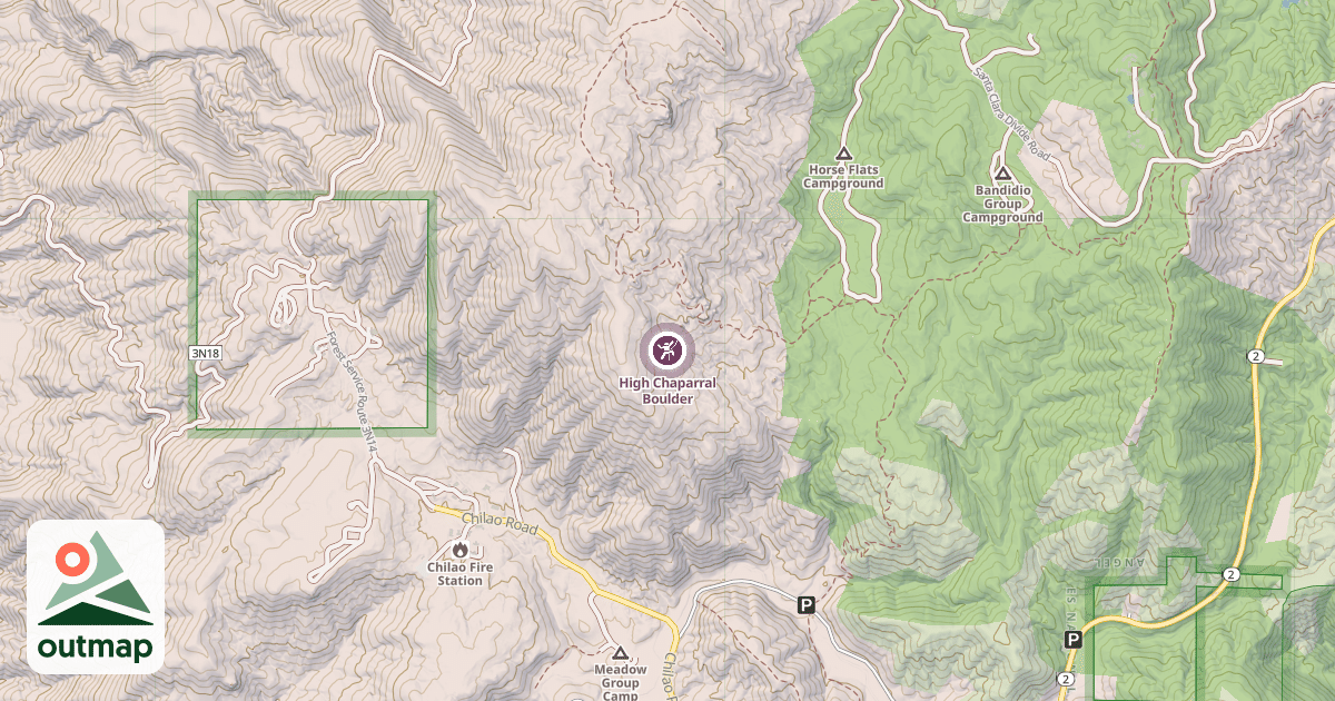 Map of High Chaparral Boulder