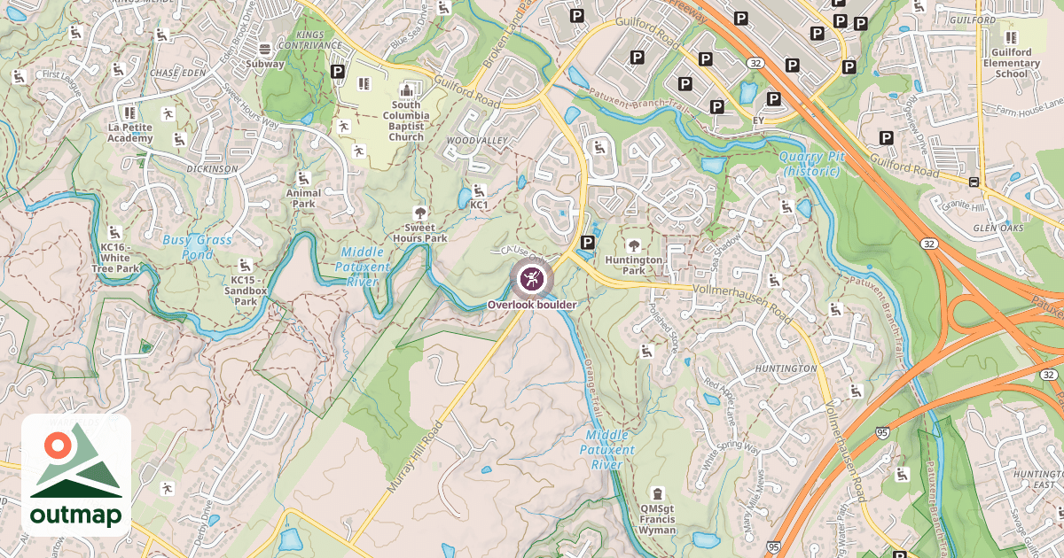 Map of Overlook boulder