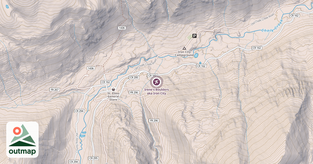 Map of Irene's Boulders aka Iron City