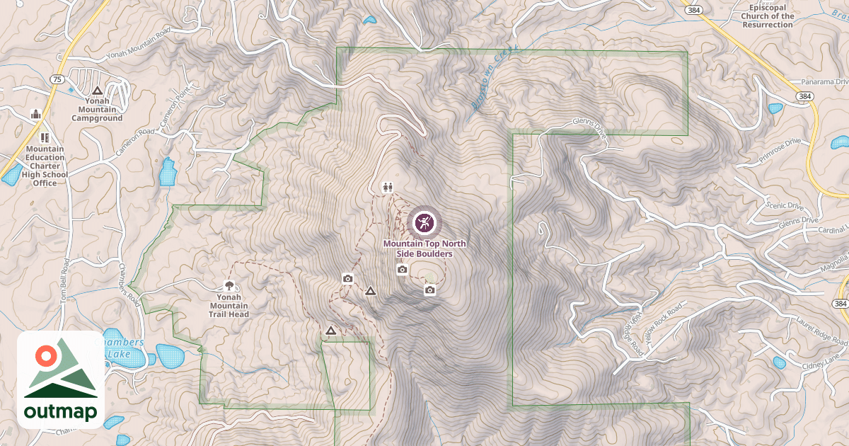 Map of Mountain Top North Side Boulders
