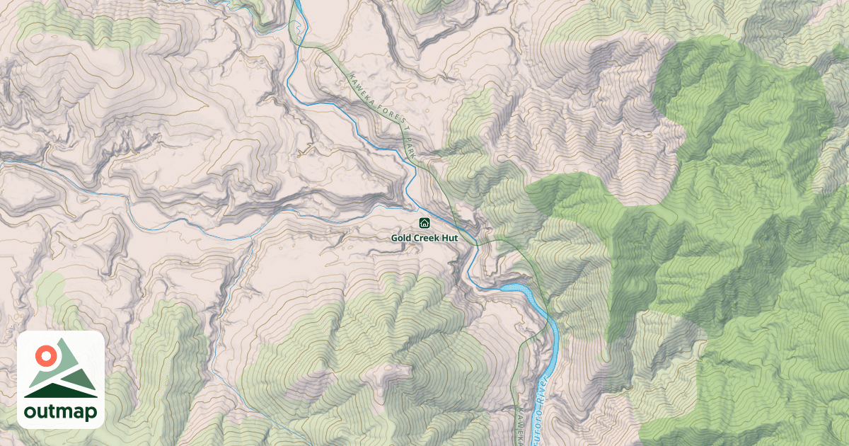 Map of Gold Creek Hut