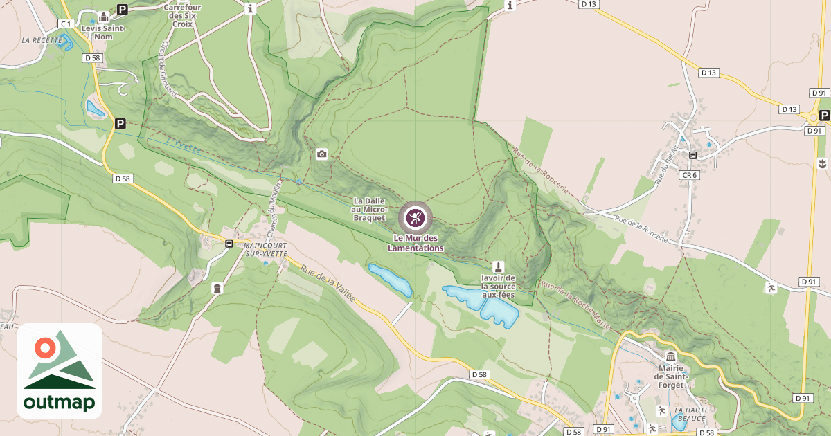 Map of Le Mur des Lamentations