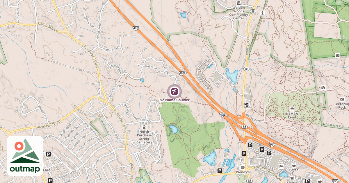 Map of No Name Boulder