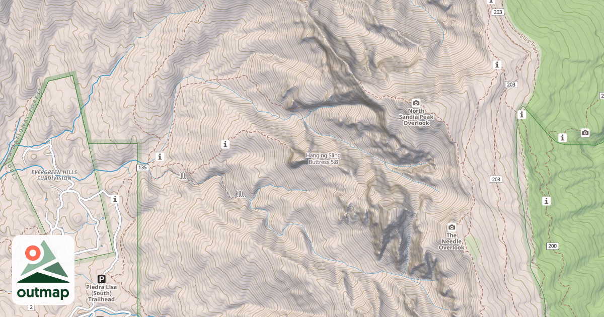 Map of Hanging Sling Buttress