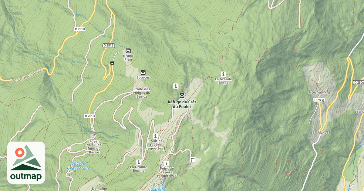 Map of Refuge du Crêt du Poulet