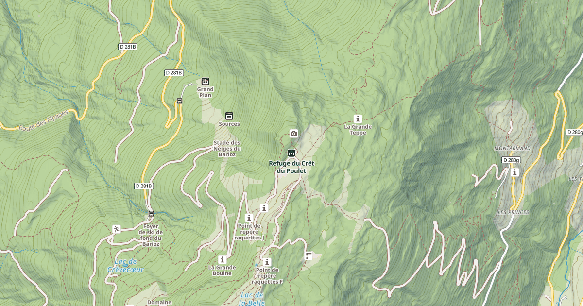 Map preview of Refuge du Crêt du Poulet