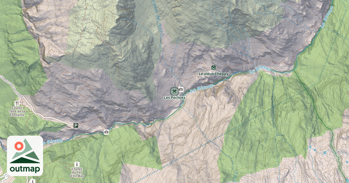 Map of Les Péchots