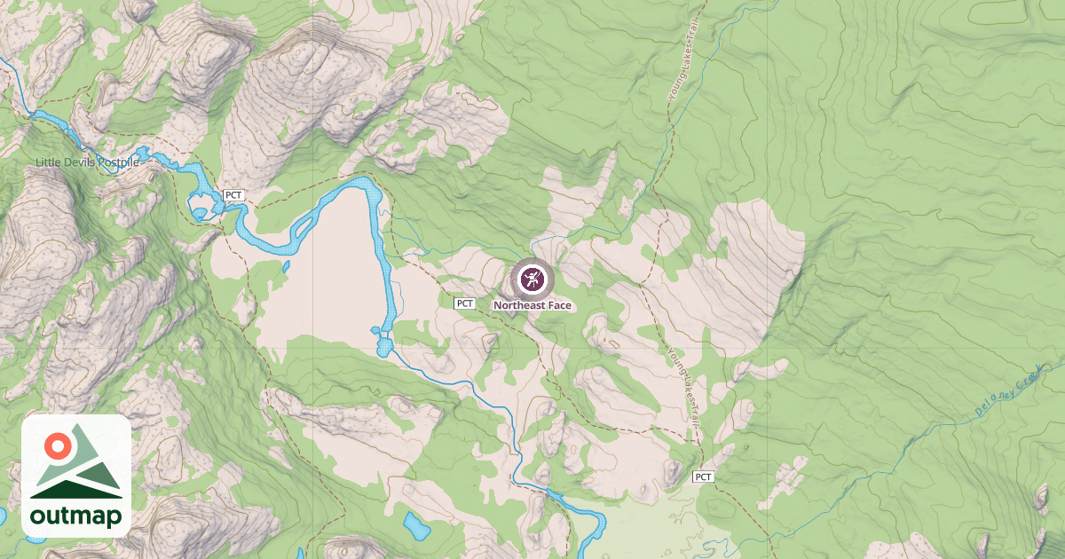 Map of Northeast Face