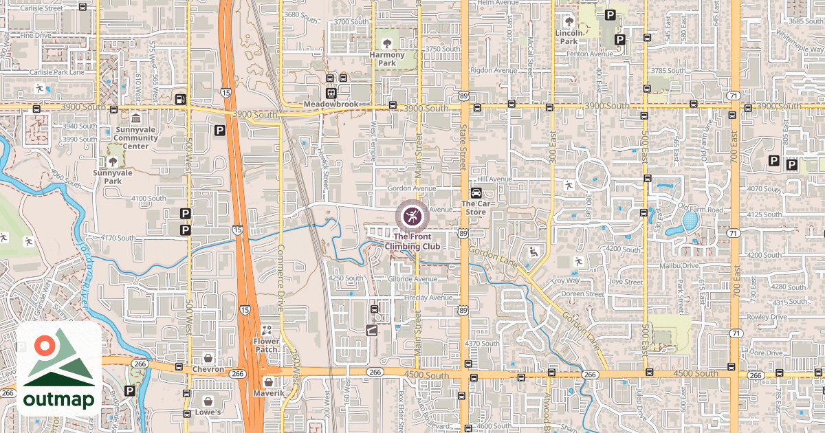 Map of The Front Climbing Club