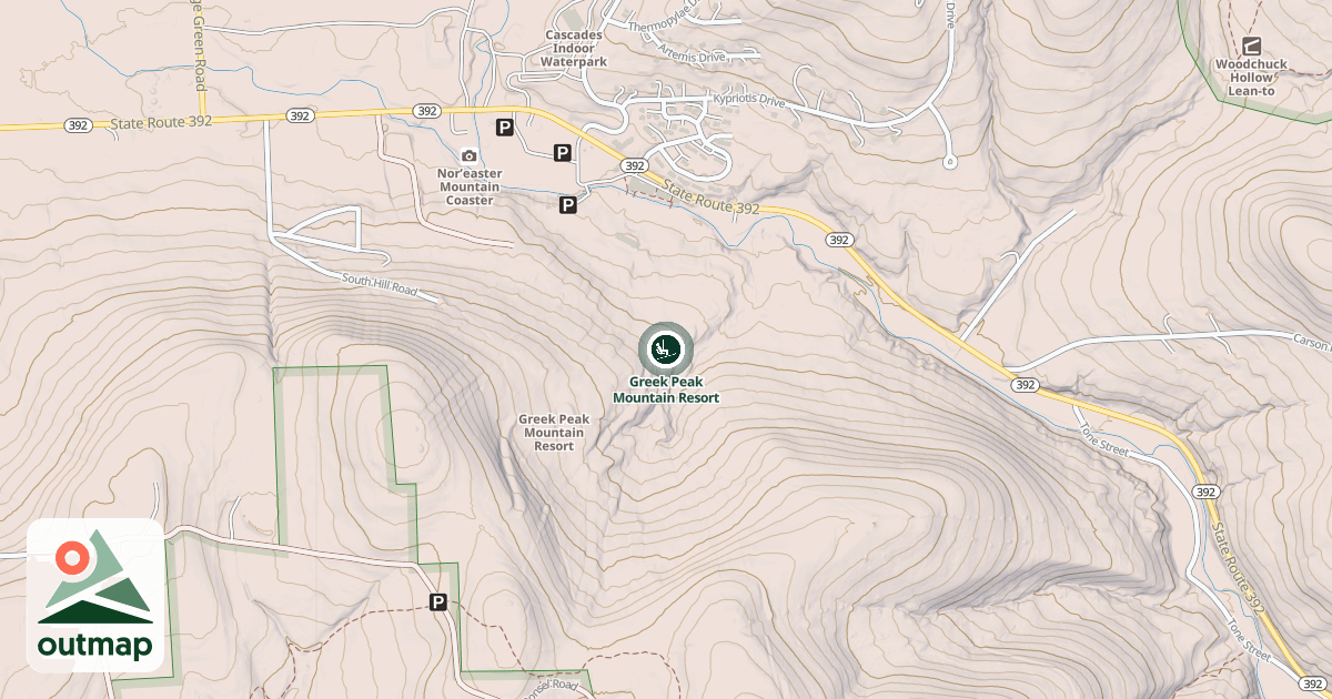Map of Greek Peak Mountain Resort