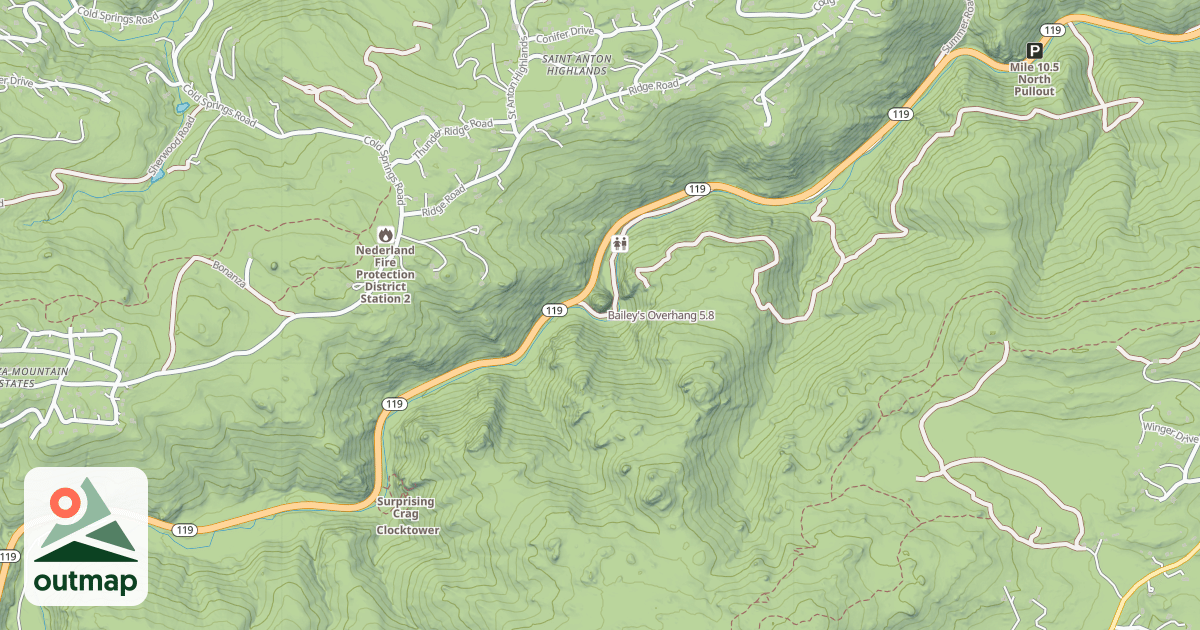 Map of Bailey's Overhang