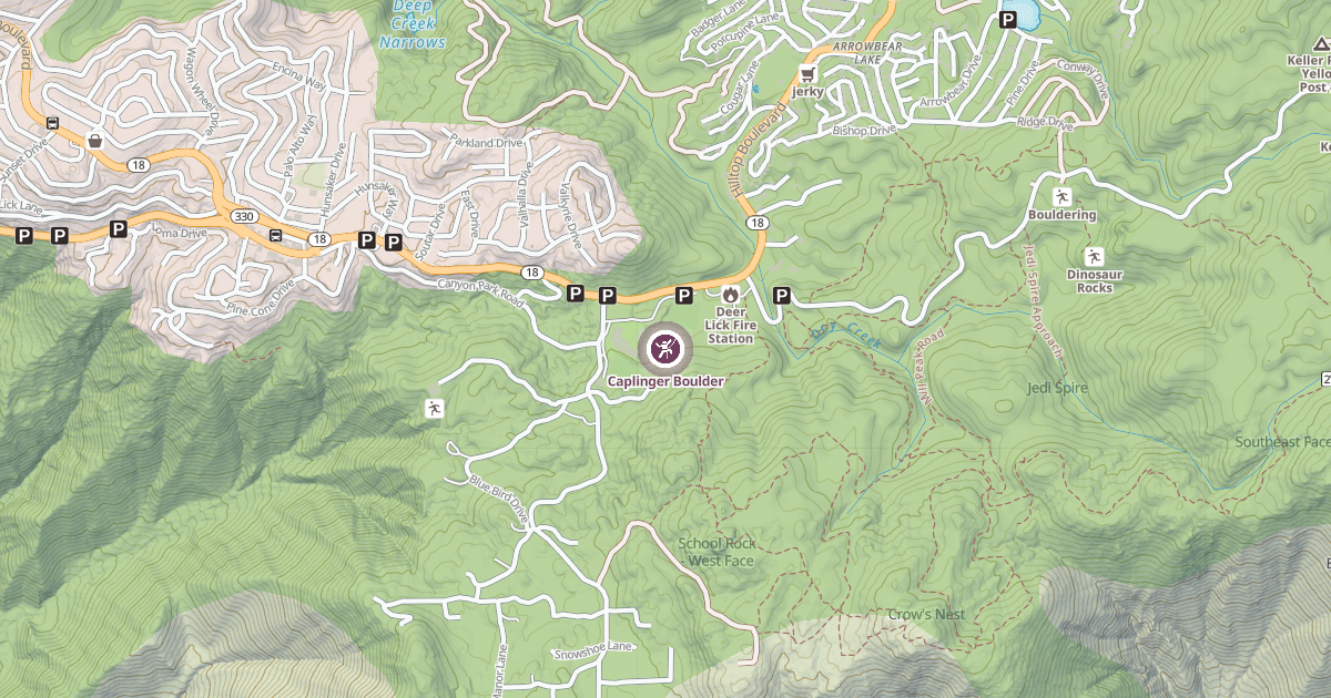 Map preview of Caplinger Boulder