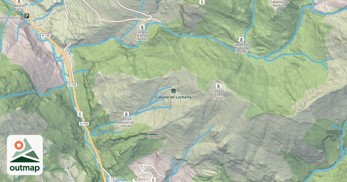 Map of Cabane de Lucharry