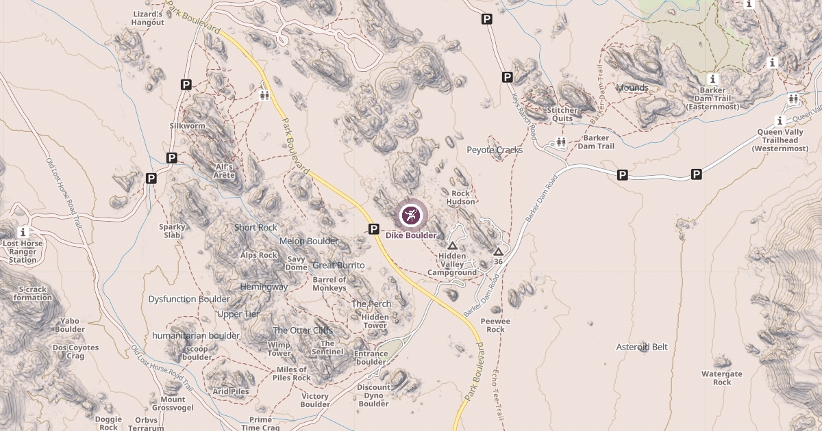 Map preview of Dike Boulder