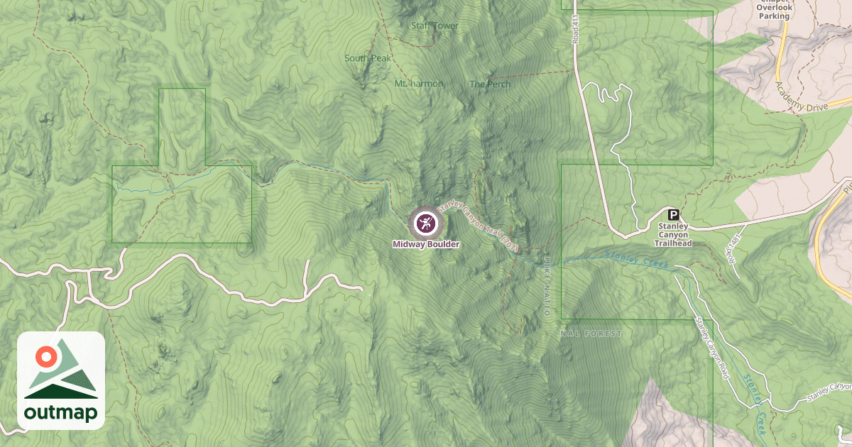 Map of Midway Boulder