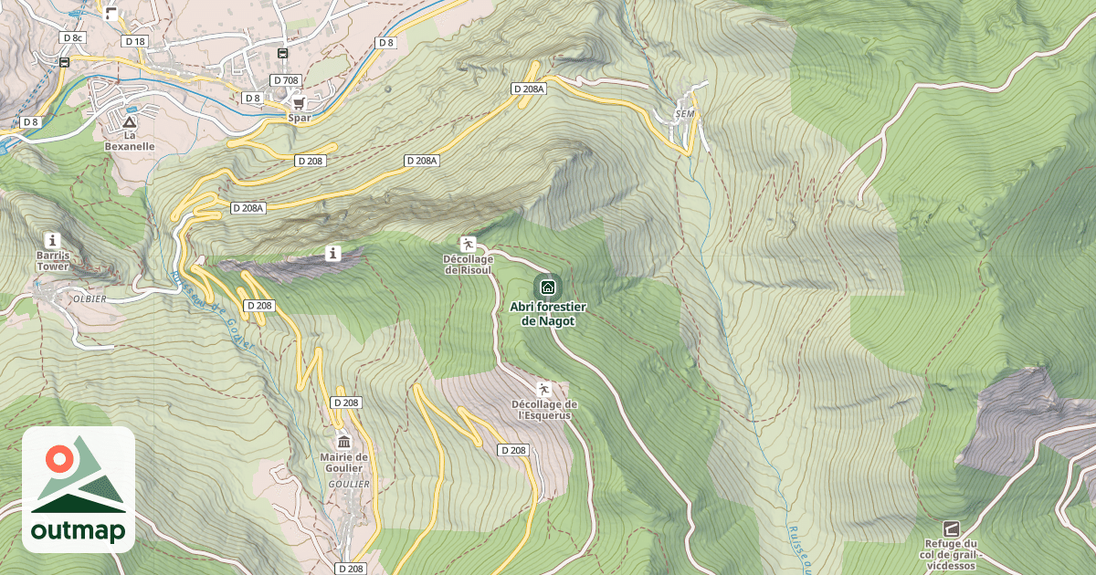 Map of Abri forestier de Nagot