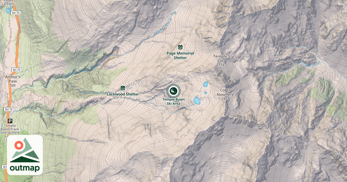 Map of Temple Basin Ski Area