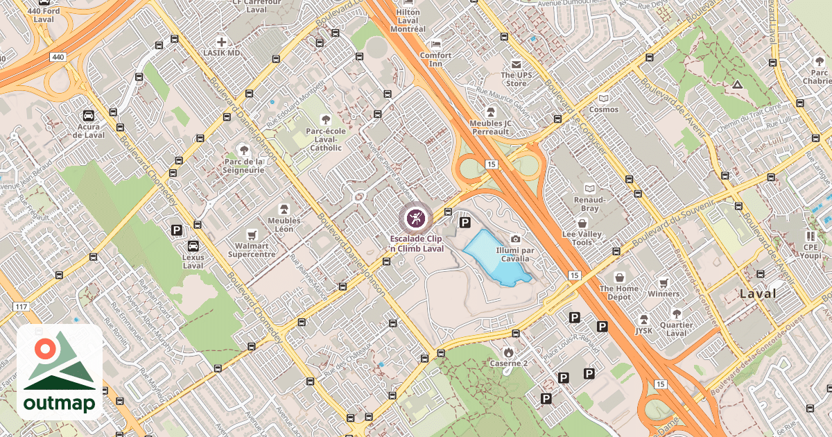 Map of Escalade Clip 'n Climb Laval