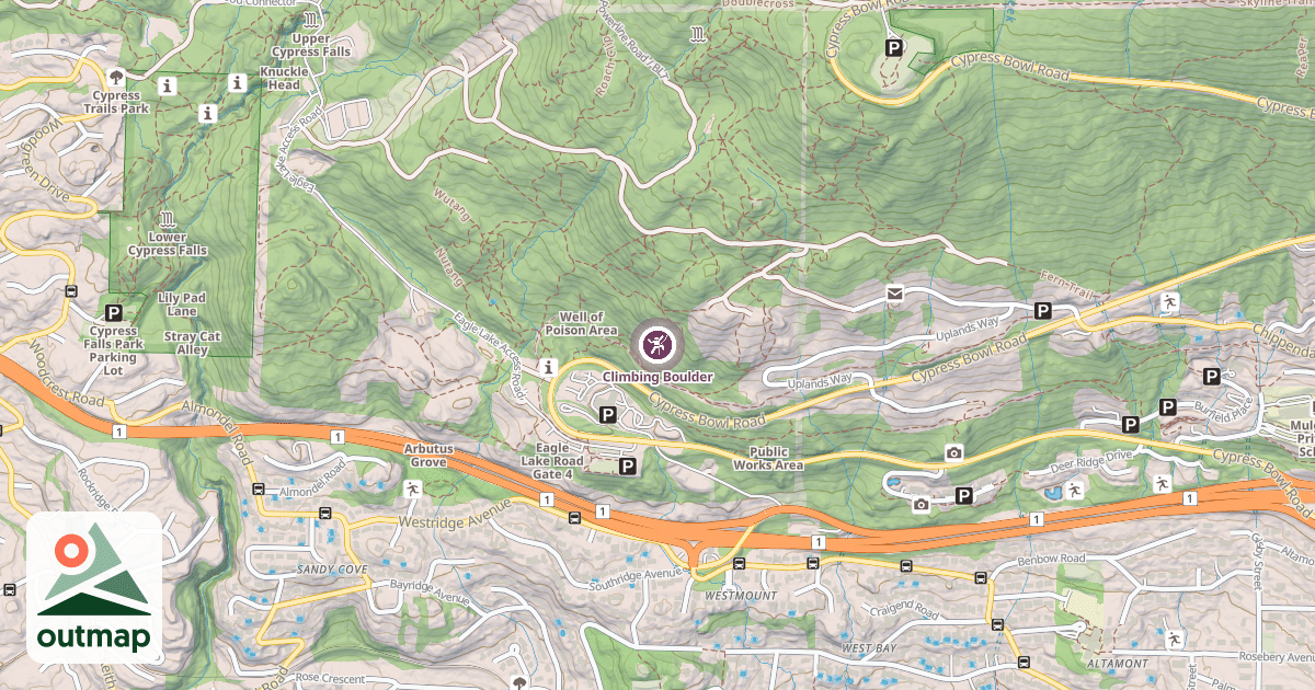 Map of Climbing Boulder