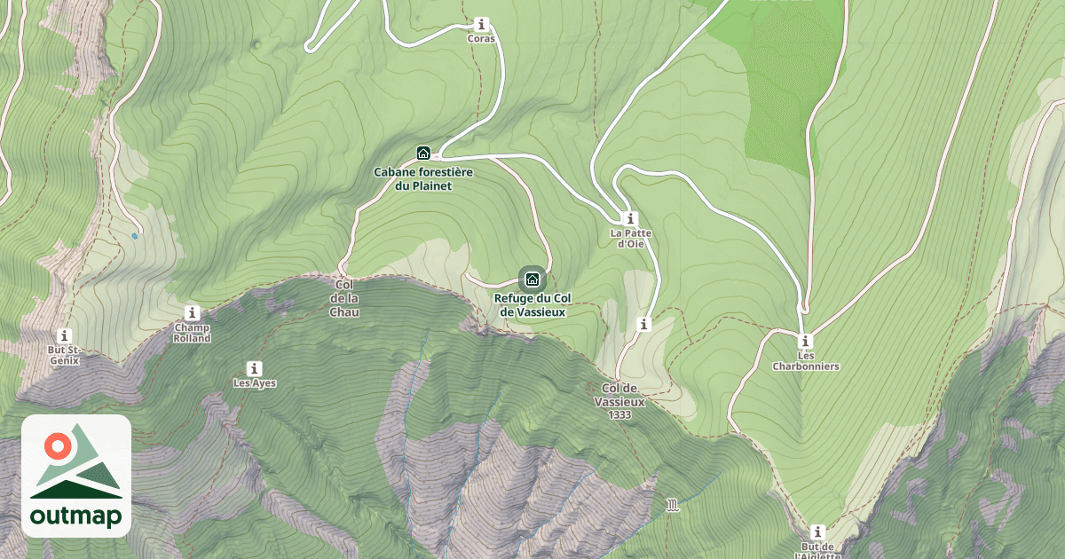 Map of Refuge du Col de Vassieux