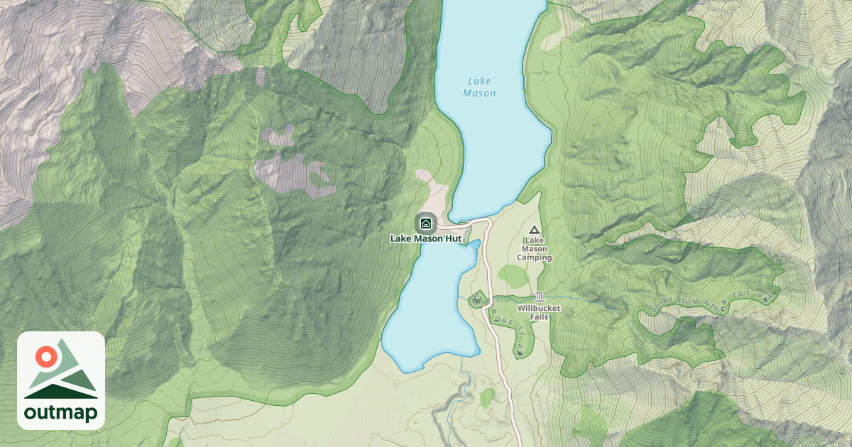 Map of Lake Mason Hut