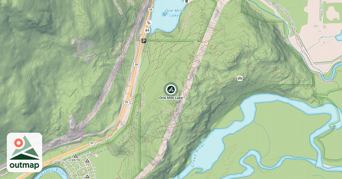 Map of One Mile Lake