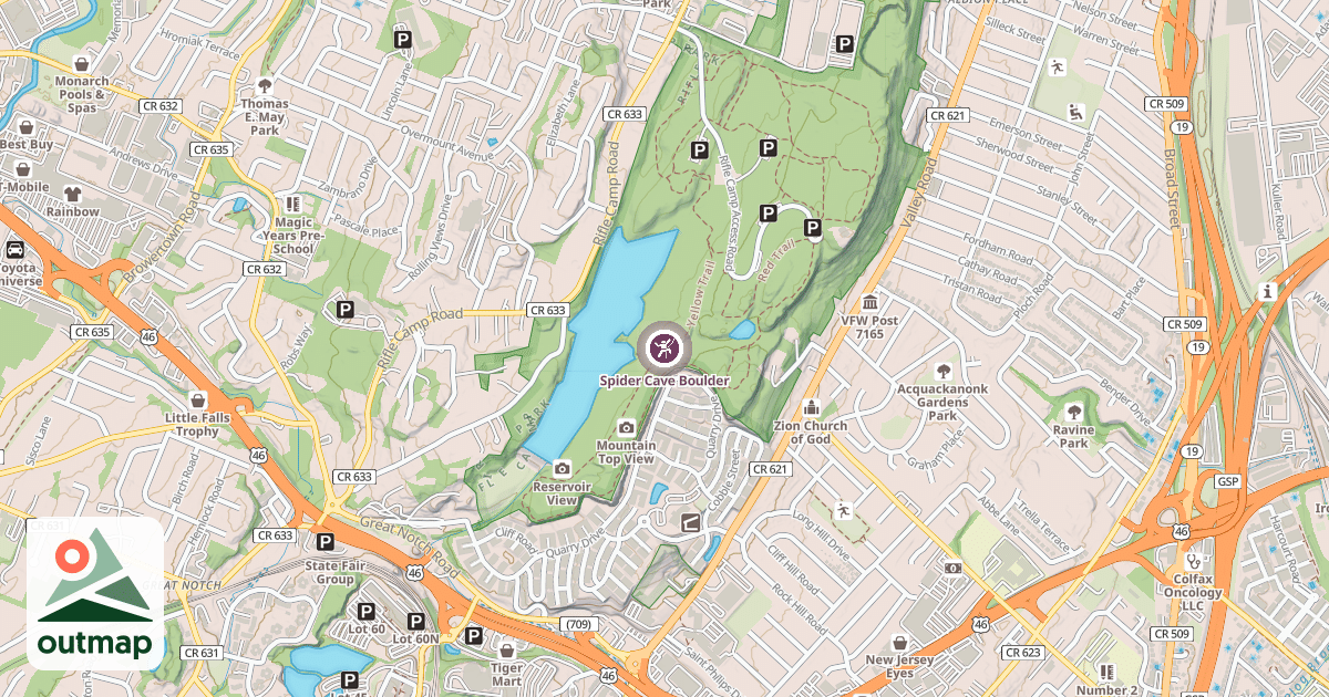 Map of Spider Cave Boulder